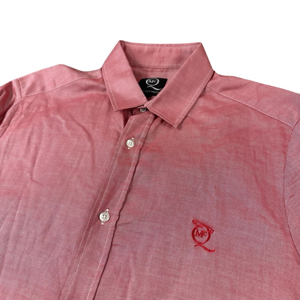 Alexander Mcqueen Red Shiny Cotton Mens L/S Button Front EU 48 - Picture 5 of 7